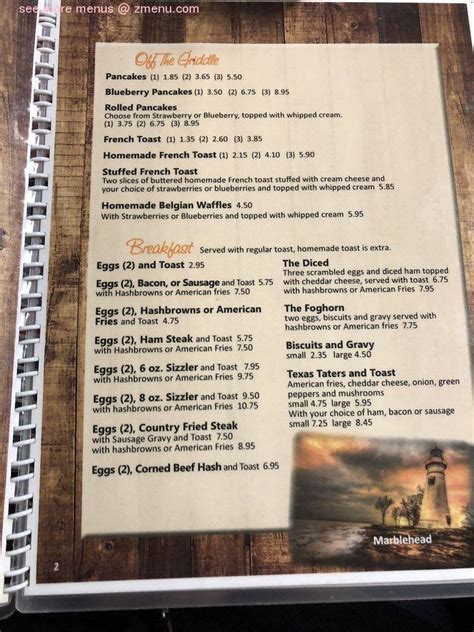 lakeside inn restaurant menu.